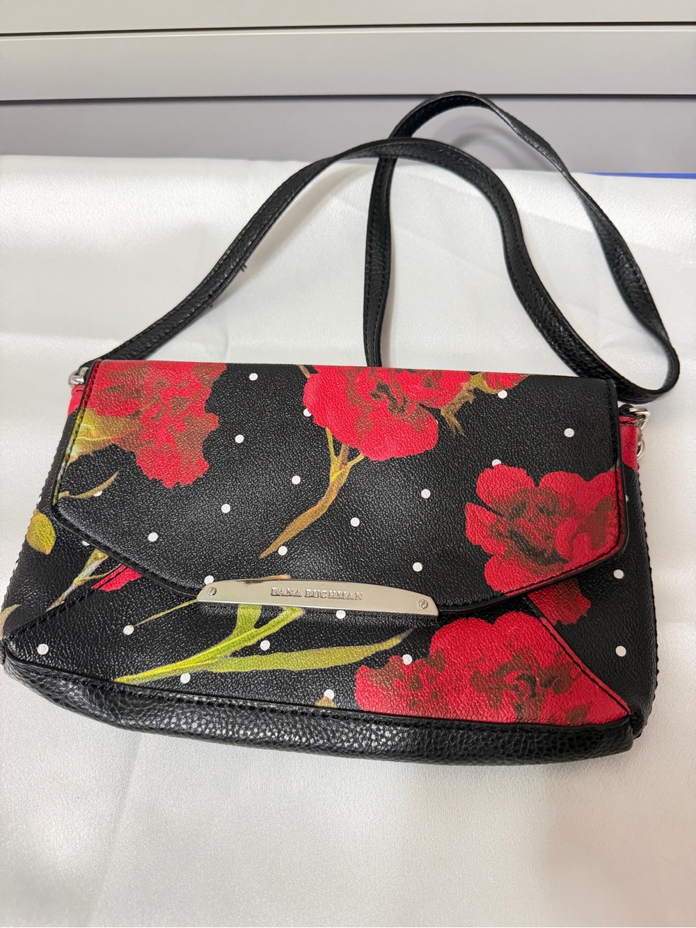 🌹 DANA BUCHMAN Floral Crossbody Bag | Black, Red & Gold